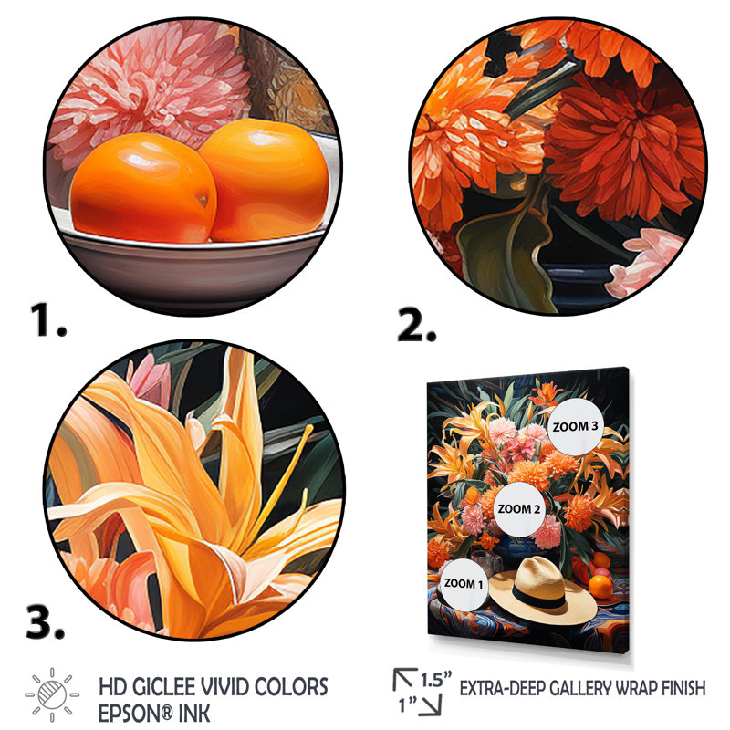 «Mexique Sombrero Floral Shades I», art mural mexicain, H 40 po x l 30 po x P 1,5 po, Cadre doré simple