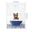 «Bear Cub in Eclectic Blue Bathaign» par Amy Peterson, reproduction d'art sur toile encadrée