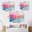 Ensemble de décorations murales en métal rose et bleu pastel