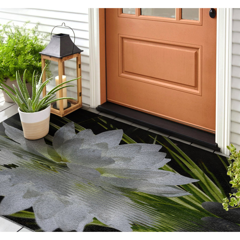 Non-Slip Floral Outdoor Doormat