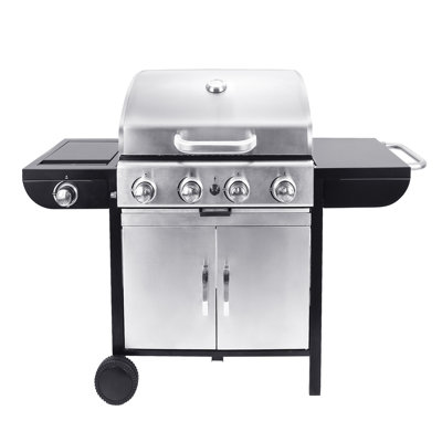 Leah Belfry Kitchen 5 - Burner Countertop Liquid Propane 30000 BTU BTU Gas Grill with Side Burner and Cabinet