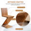 Chaise en bois massif en forme de Z, avec structure Tenon-Mortise et capacité de 550 lb, chaise double et table d'appoint 2 en 1, style Mid-Century moderne