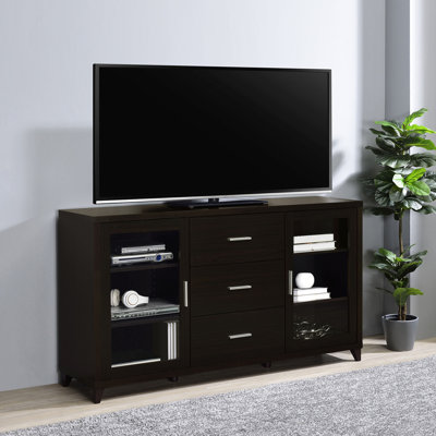 Nyler Cappuccino 3-drawer Rectangular TV Console