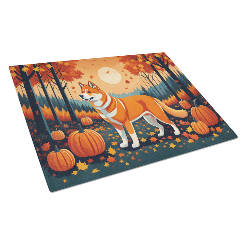 Akita Fall Glass Cutting Board Large