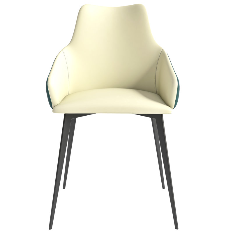 Chaise rembourrée Khairin, Crème/vert, 1