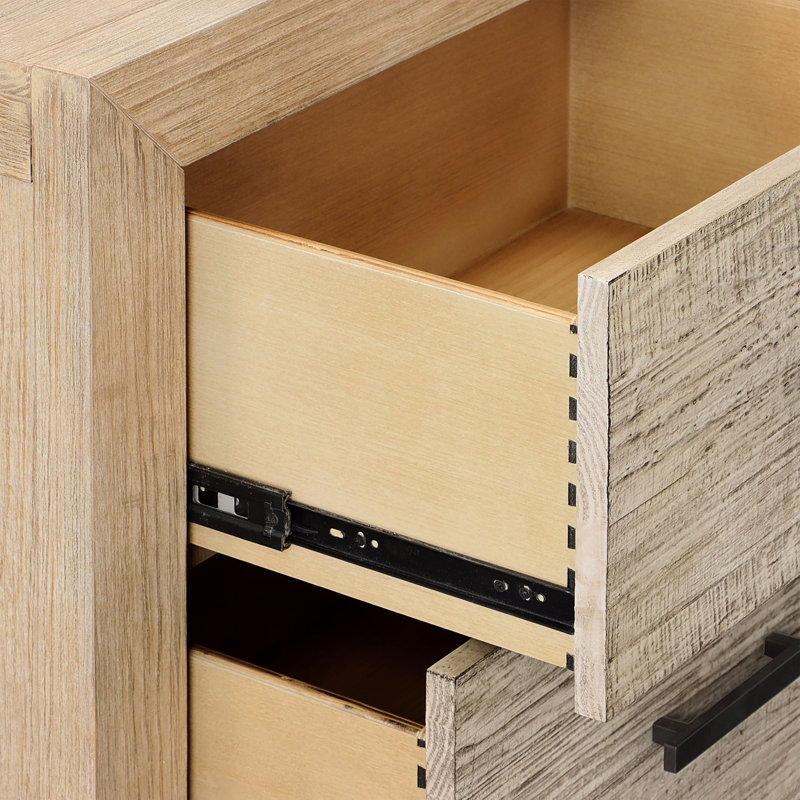 Roux 2-Drawer Pine Wood Nightstand