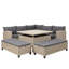 Ensemble modulaire de patio en rotin d'osier 6 pièces, ensemble de canapé de jardin, ensemble de conversation avec table et bancs pour la cour, le jardin et la piscine