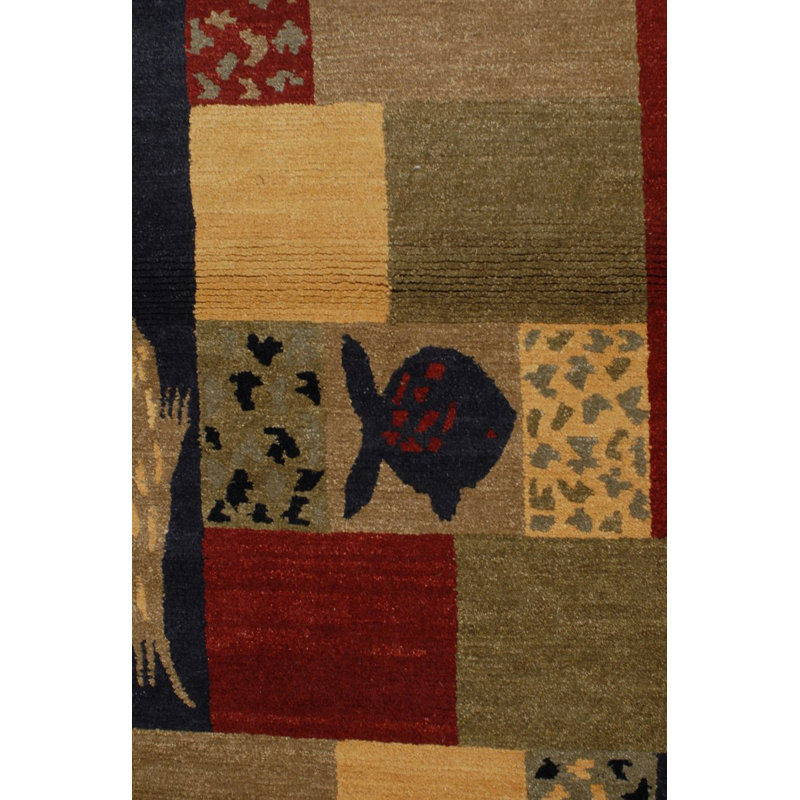 Lagoon Wool Geometric Area Rug in Purple/Red, Rectangle 11' x 17'