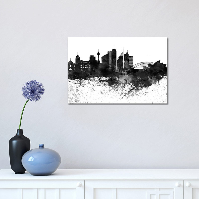 Sydney Skyline 1 Piece Wrapped Canvas Painting, 30.48 cm H x 45.72 cm W