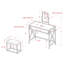 Ensemble de coiffeuse avec tabouret Kayli -982377177