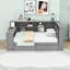 Lit plateforme en bois 2 tiroirs avec tablettes, station de charge et bureau-528090576-528189113