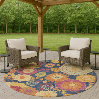 Machine Washable Indoor/Outdoor Matteson ACN2293 Floral Rug