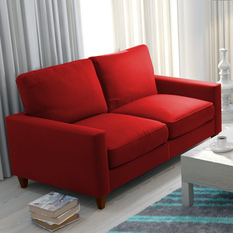 Mizpah 2 Seater Loveseat, Red, 2