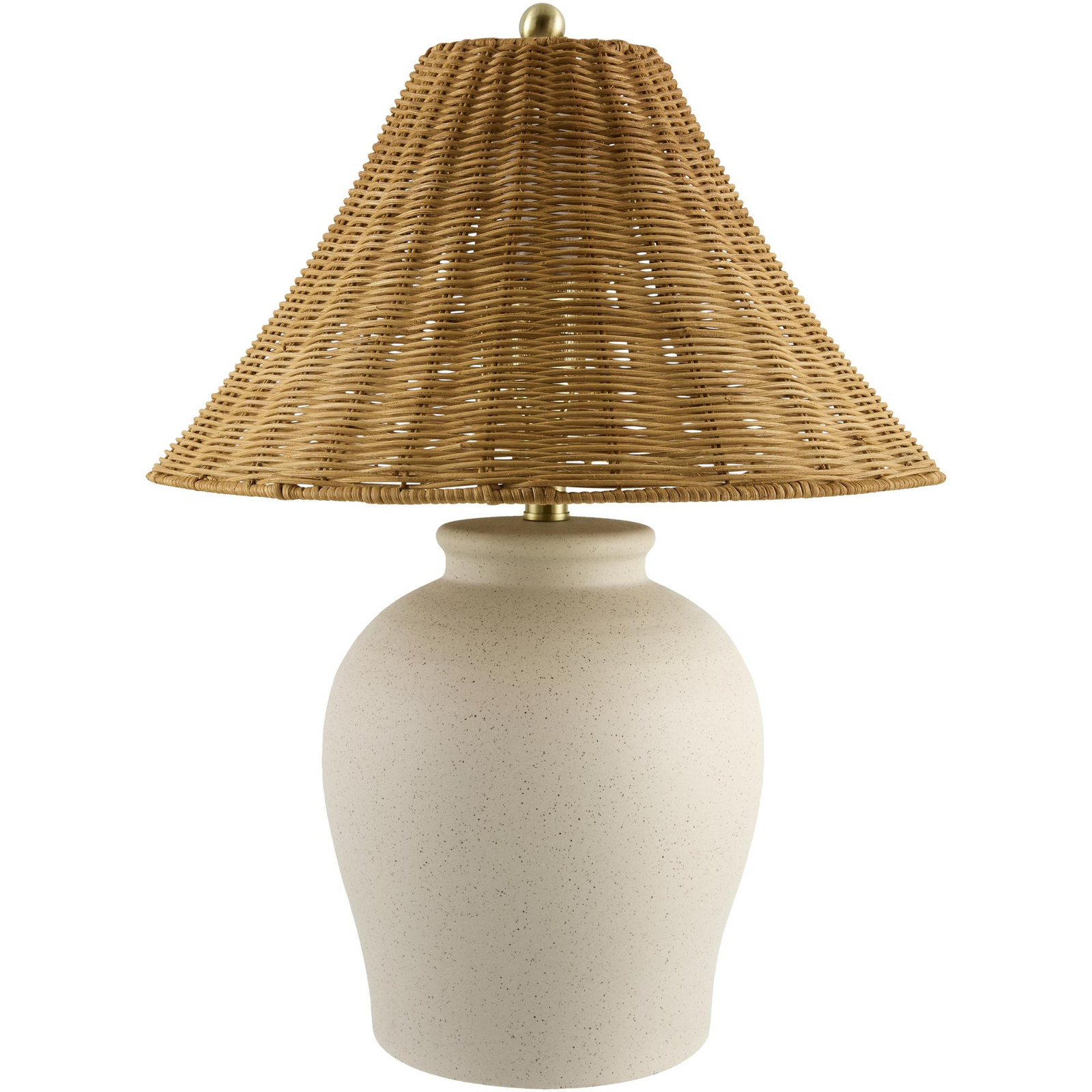 Chemise 22" Ceramic Table Lamp, Rattan, Beige