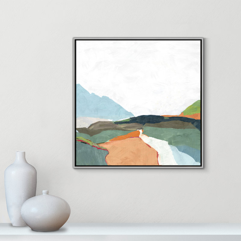 Addy April Morning - Floater Frame Painting on Canvas, 37.5" H x 37.5" W, Gold