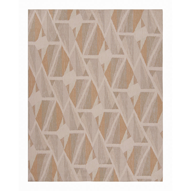 Hand Woven Kilim Wool Geometric Area Rug, Rectangle 6' x 9'