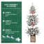 Arbre de Noël 4 pi avec lumières à DEL de couleur pe / pvc et aiguilles dures, baies rouges et pommes de pin, avec branches articulées et base de paillettes robuste