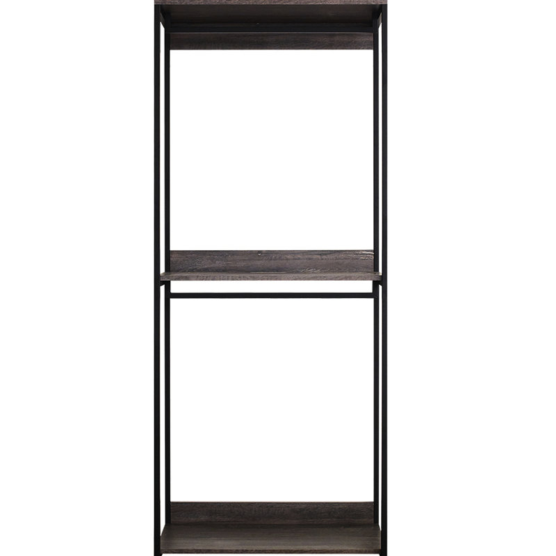 Industrial Closet, Gray, Solid Wood, Extra Deep Storage, Heat & Water Materials Style Wood Walk-In Rustic Metal Frame, To Damage, , Structure