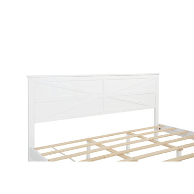 Farmhouse Style Bed Frame with Headboard and Footboard