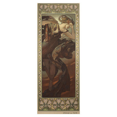La lune et les étoiles: étude pour «The Evening Star» (1902) par Alphonse Mucha - Estampe numérique