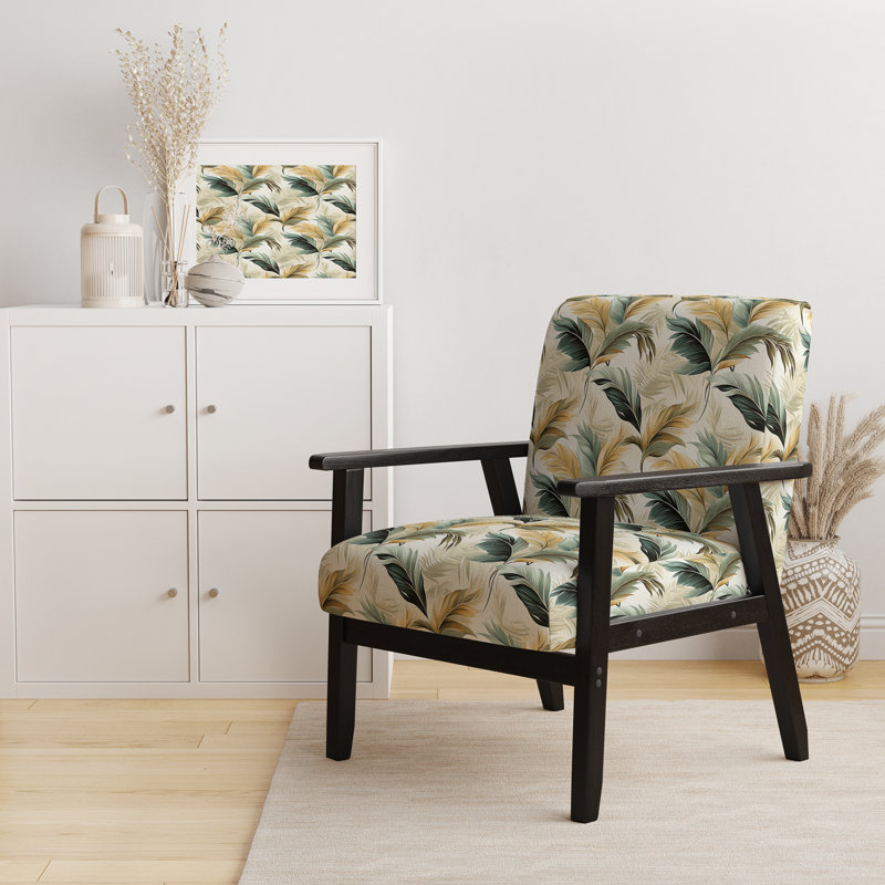 Fauteuil rembourré avec motif de feuilles tropicales Tranquil Retreat, Motif tropical retraite tranquille