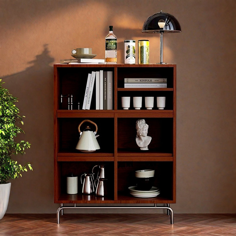 Brown Solid Wood Versatile Storage Bookcase