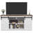 Tv Stand For Tvs Up To 65" With Double Sliding Barn Doors And Storage Cabinets-655923014