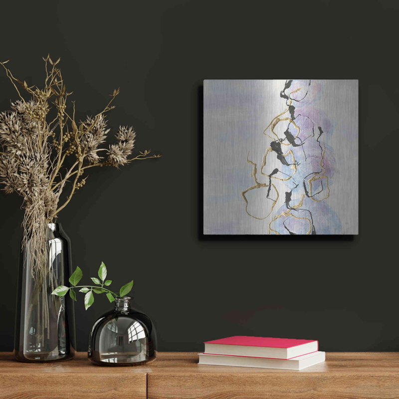 Wrought Studio «Abstract Lines On Pastel I» par Chris Paschke, H 12 po x l 12 po 