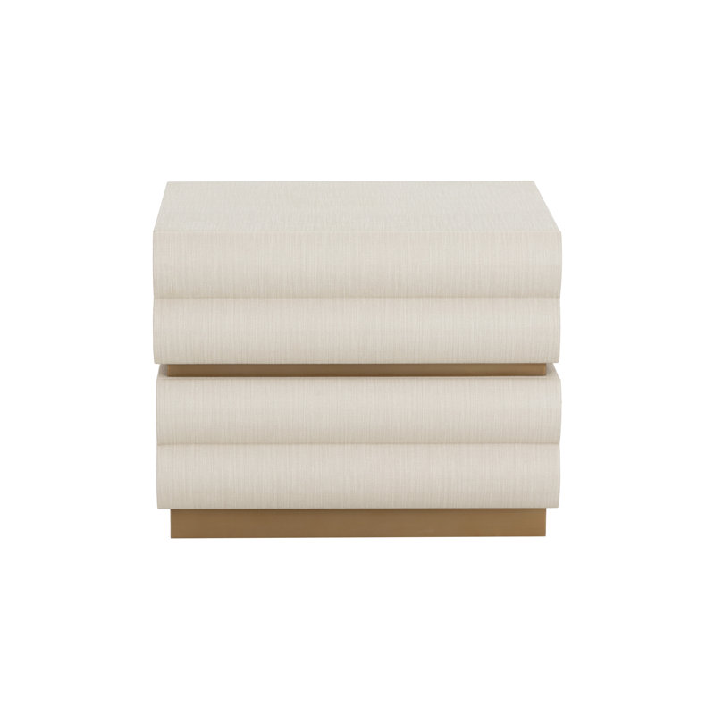 Subira 2 - Drawer Solid Wood Nightstand, Cream