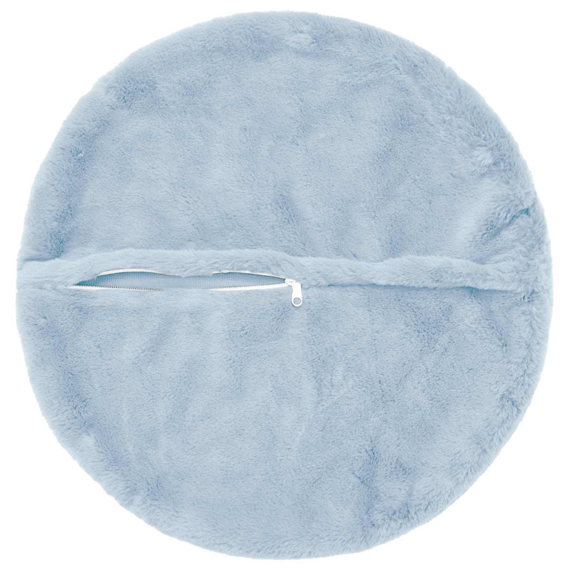 Navy Blue Cushion Cover, Round 40cm, Light Blue