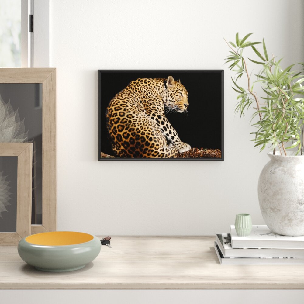 Gerahmtes Wandbild Anmutiger Leopard