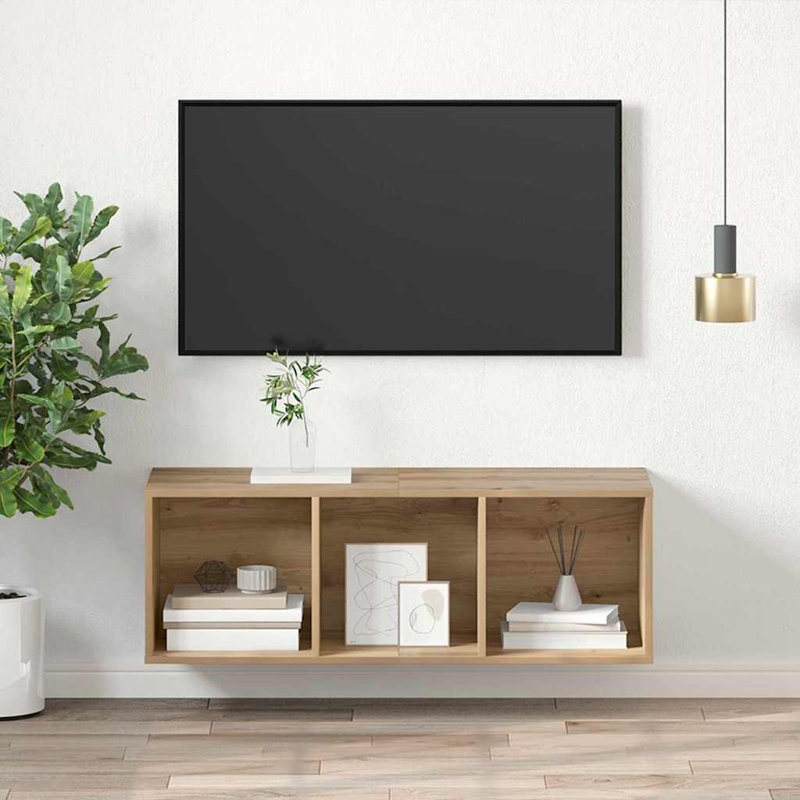 Wall-Mounted TV Cabinet Wall-Mounted, 107cm H x 37cm L x 37cm W, Artisan Oak
