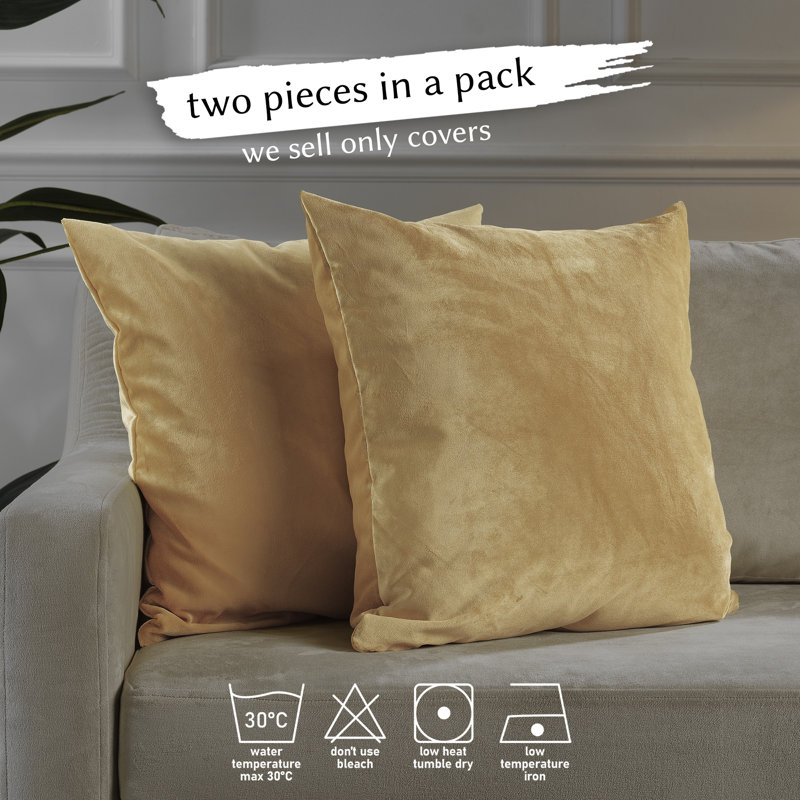 Matte Velvet Pillow Cover, 18" x 18", 60 Sepia