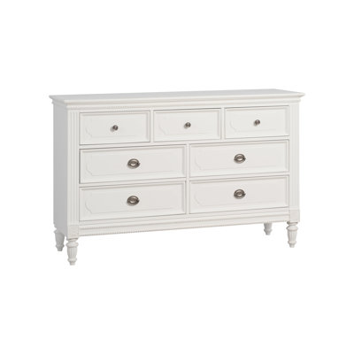 Commode 7 tiroirs Elsa, finition dentelle