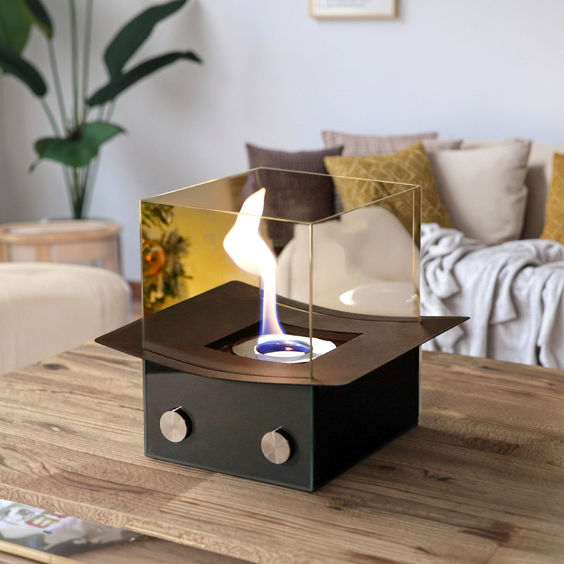 Braxson Bio-Ethanol Outdoor Tabletop Fireplace with Flame Guard