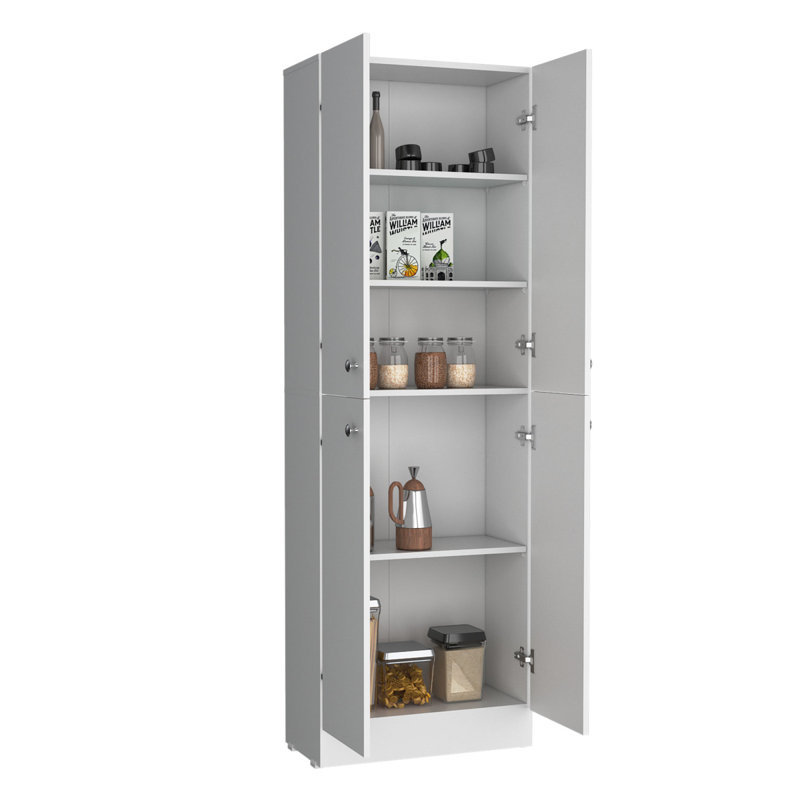 Kitchen Pantry Storage Cabinet 71" Height, With 4 Doors, 5 Adjustable Shelves, Freestanding Cupboard