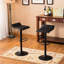 Paire de tabourets de bar pivotants en cuir reconstitué noir - hauteur réglable pour une utilisation confortable 2 avec espaces polyvalents