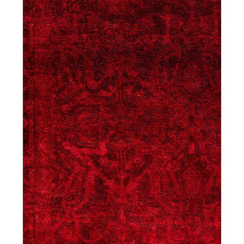 Overdyed Hand-Knotted Wool Modern-Contemporary Pink Runner 2' 7" x 6' 4"