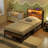 Bed Frame With Storage Headboard, Metal Platform Bed With Charging Station,  Bookcase Storage, No Box Spring Needed, Easy Assembly, Noise-Free-873474404-873474403