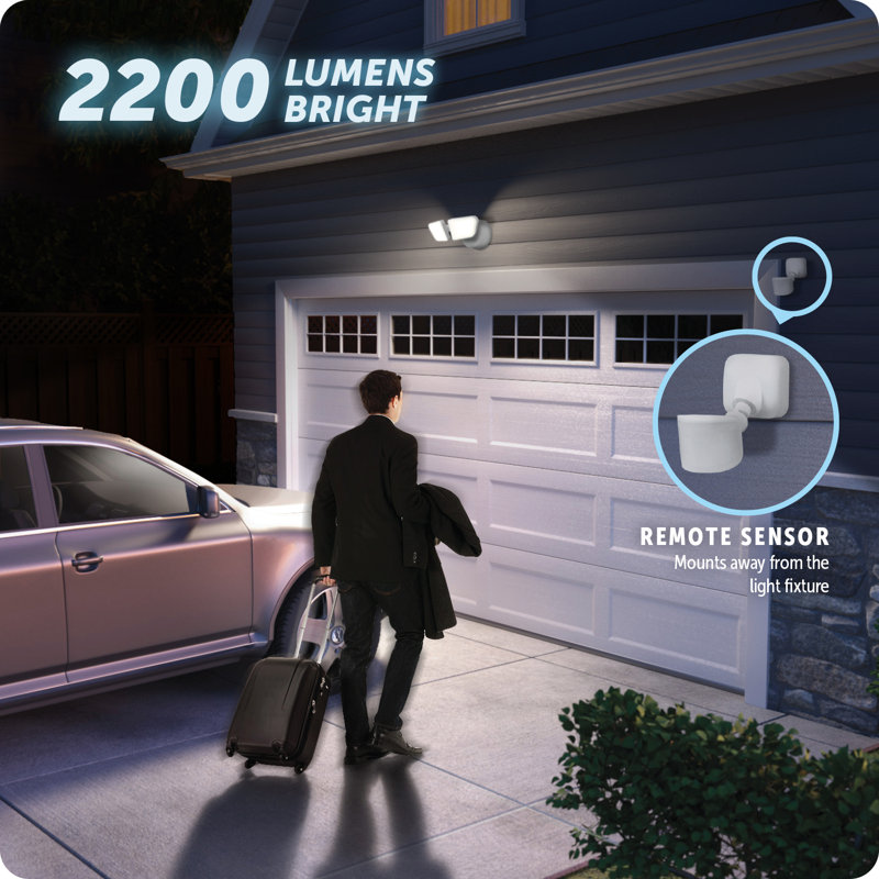 2 - Head LED Hardwired Outdoor Security Outdoor Security Flood Light with Motion Sensor
