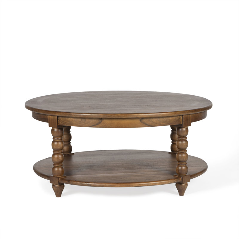 Isabel Spindle Round Coffee Table, Natural