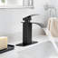 Robinet de lavabo de salle de bain à poignée simple avec bonde noire