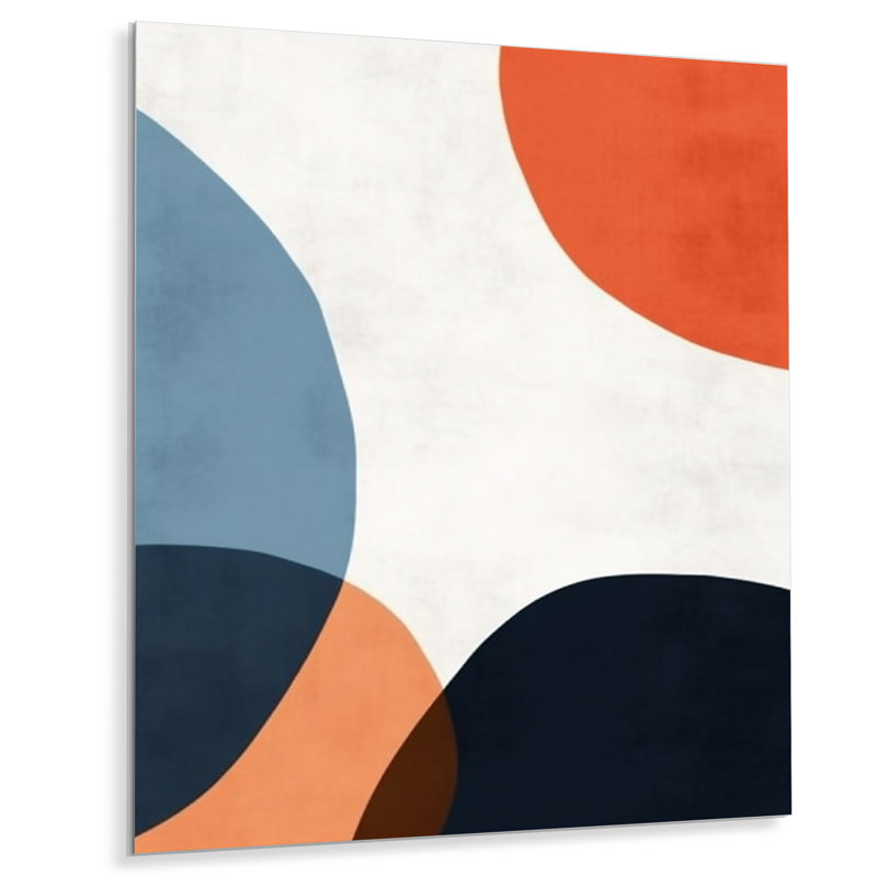Blue And Orange Minimal Boho Pattern 2 - Minimalism Metal Wall Art, 32" H x 24" W x 1" D