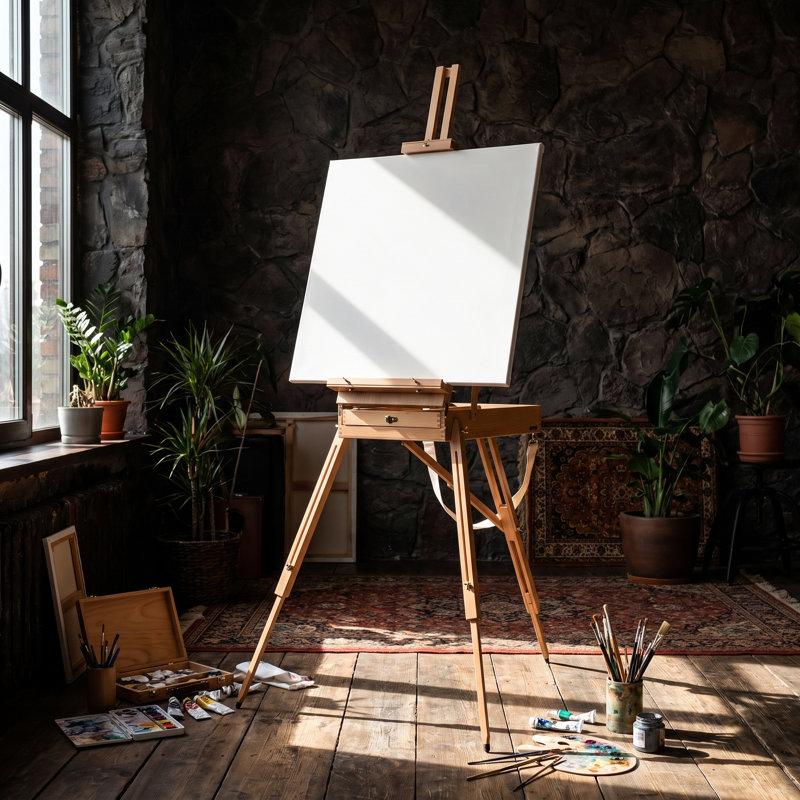 Epic Art Group Suitcase Easel 55" to 72"H, Beech wood