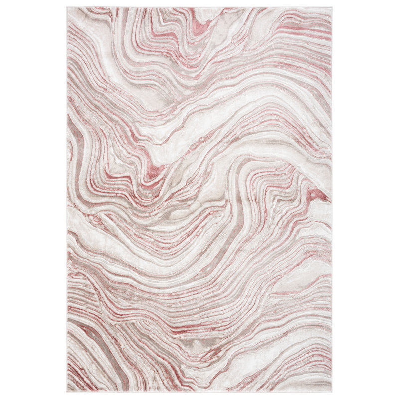 Abstract Machine Woven Stain-Resistant Area Rug, Rectangle 5'3" x 7'6"