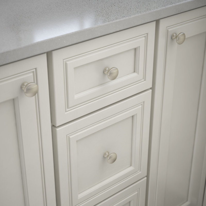 Satin Nickel Round Mushroom Cabinet Knob Set