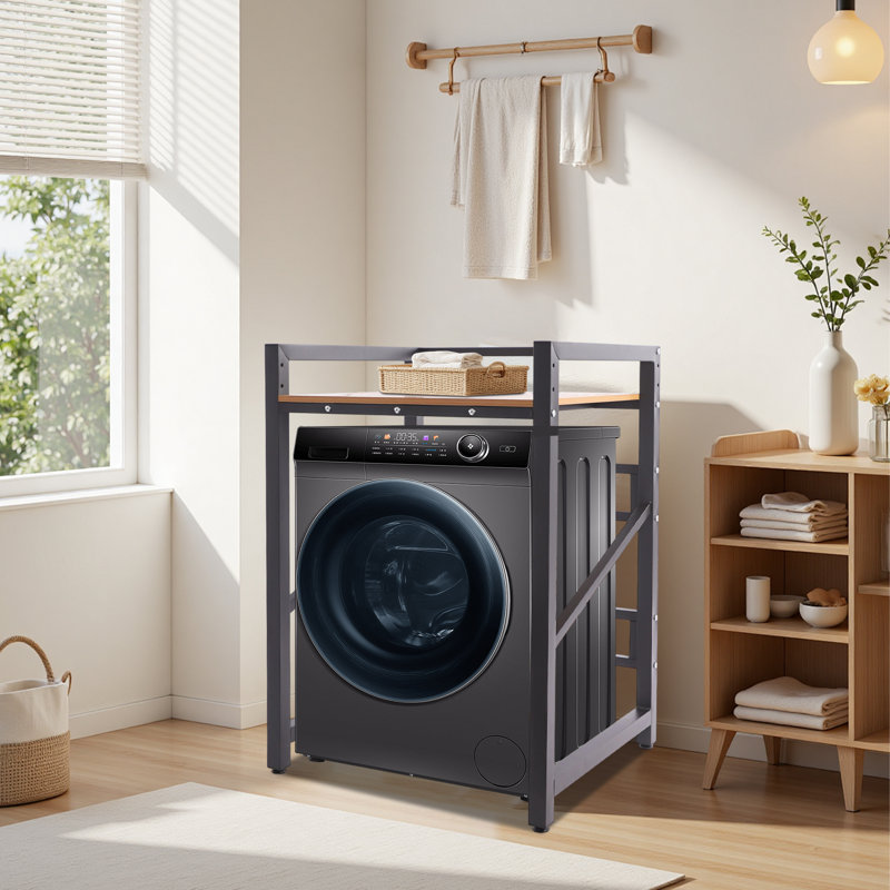 Washer&Dryer Stacking Rack With Adjustable Design, Matte Black