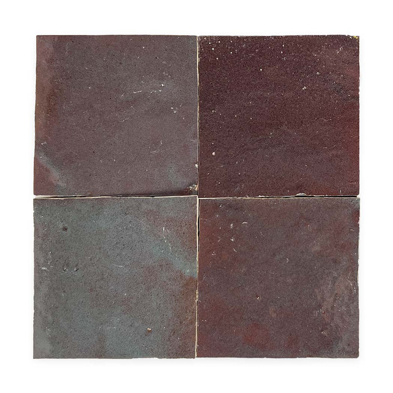 Moroccan Zellige 4" x 4" Ceramic Floor & Wall Tile, Thistle