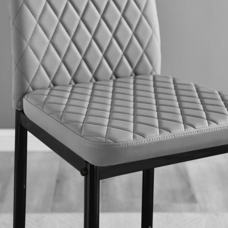 Tabouret de bar en similicuir, Noir, noir, noir, noir, Gris