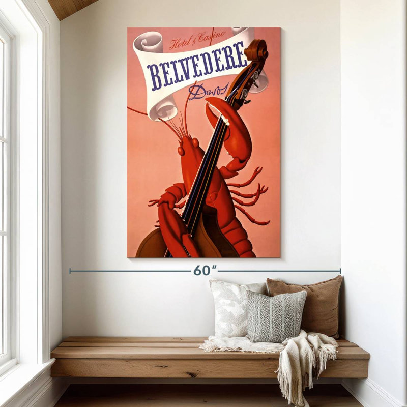 Ketti Lobster jouant du violoncelle, H 51 po x l 34 po